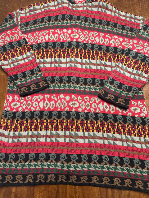 Vintage Hooded Kitschy Country Knit Cardigan (L/XL)