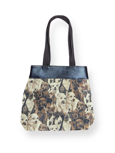 Vintage Tapestry Puppy Dog Shoulder Bag