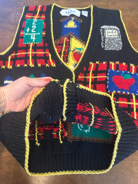 Vintage 90s School Teacher Knit Sweater Vest (M)