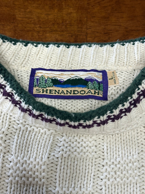 Vintage 90s Textured Knit Dad Golf Embroidered Sweater (~M)