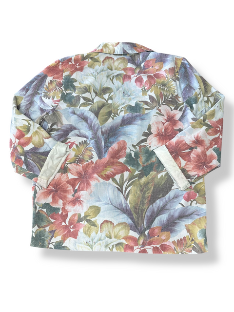 Vintage 80s Tropical Floral Blazer (~M)