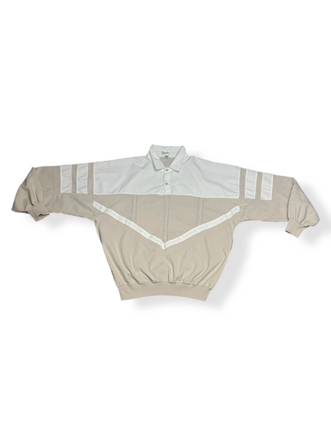 Vintage 90s Tan Cable Knit Pullover Dad Shirt (L/XL)