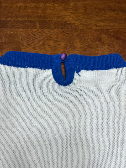 Vintage 80s Nautical Sailboat Knit Pullover Sweater (S)