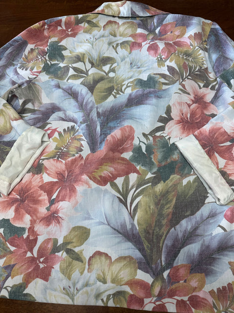 Vintage 80s Tropical Floral Blazer (~M)