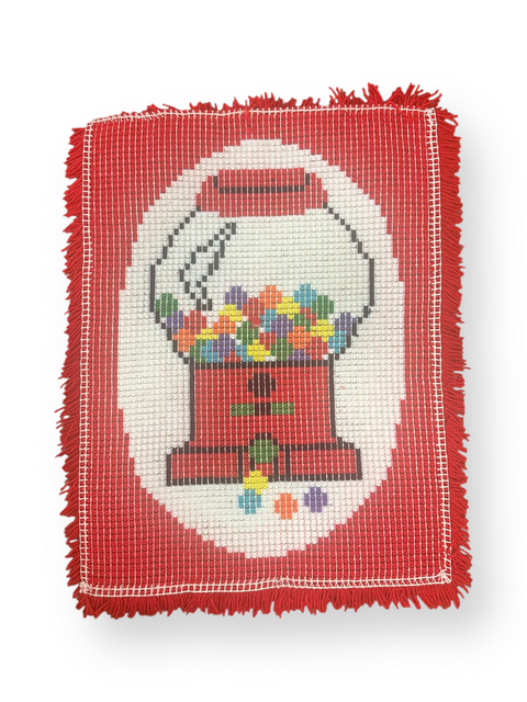 Vintage Gumball Machine Latch Hook Wall Art
