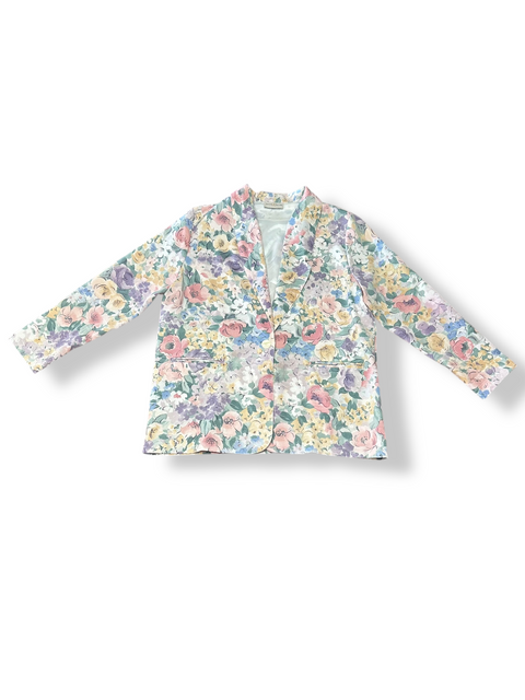 Vintage 80s Pastel Floral Blazer (S/M)