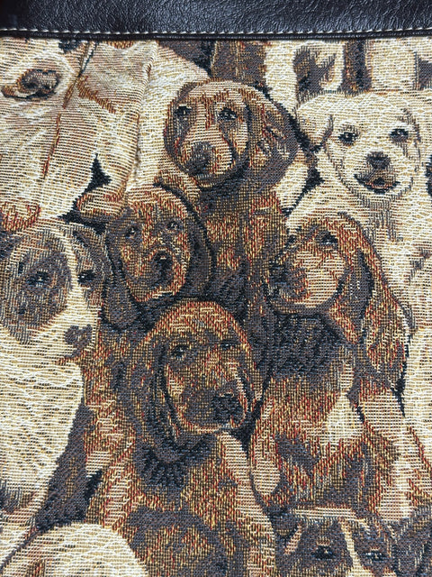 Vintage Tapestry Puppy Dog Shoulder Bag
