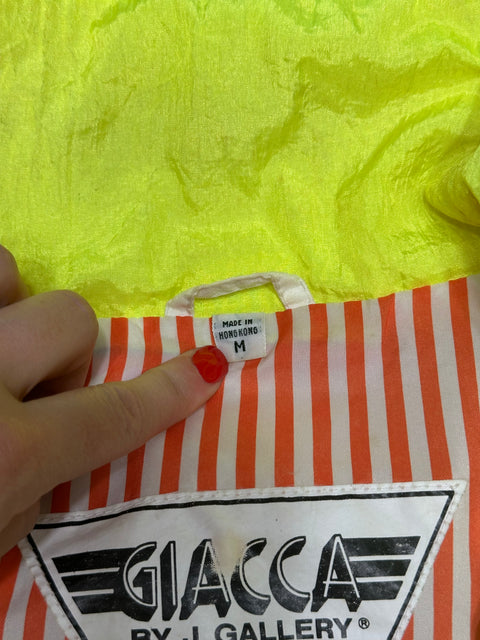 Vintage 80s/90s Retro Neon Colorblock Windbreaker Jacket (M)