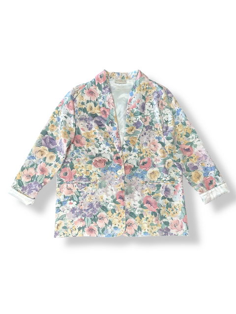 Vintage 80s Pastel Floral Blazer (S/M)