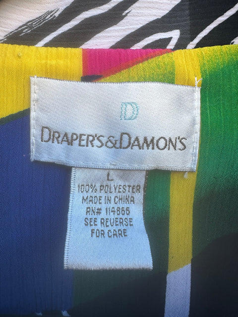Vintage Drapers & Damons Rainbow Abstract Patterned Windbreaker Jacket ('L')