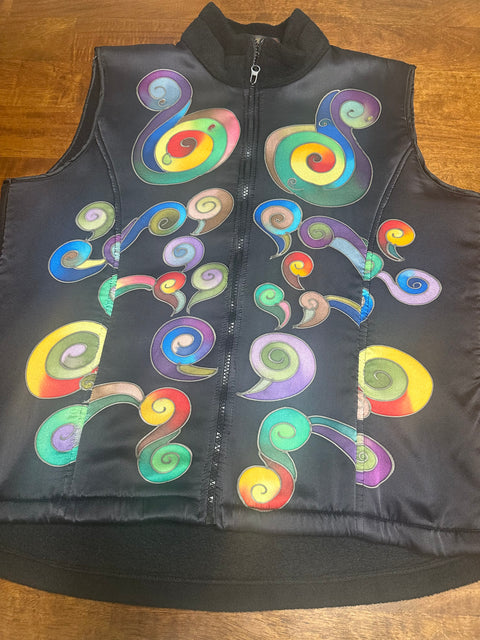Eclectic Rainbow Swirly Art Vest (L/'XL')