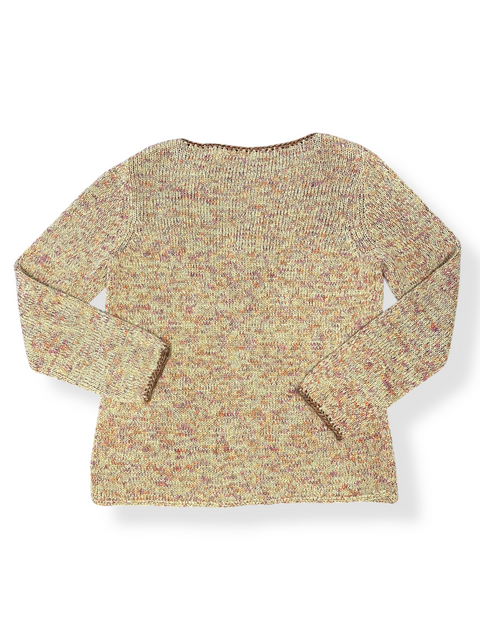 Y2K Whimsical Embroidered Flower Knit Sweater (S/M)