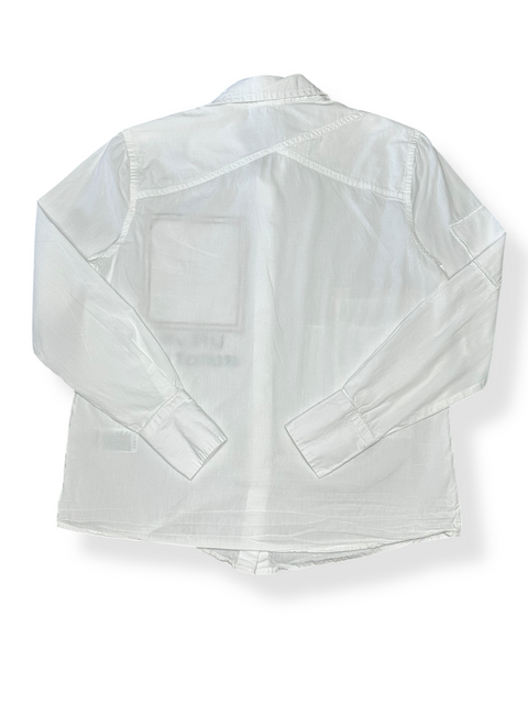 "Life is the Greatest Book" Patchwork Button-Up Shirt (XS/S)