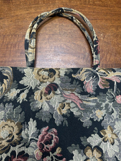 Vintage 90s 'Grandma's Couch' Floral Tapestry Handbag