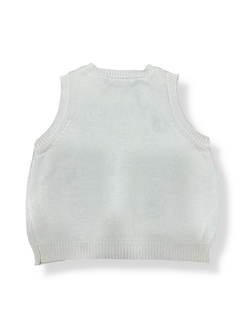 Y2K Embroidered Rainbow Smiley Face Vest (youth 14; adult XS/S)