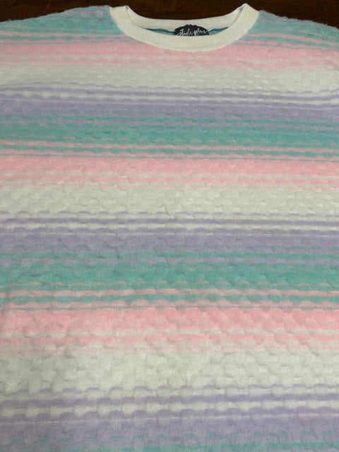 Vintage 80s Textured Pastel Cotton Candy Sweatshirt (XL/2X)