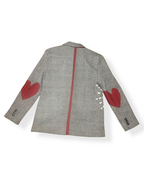 Designer Kerri Rosenthal Embroidered Tweed + Heart Elbow Patch Blazer (S)