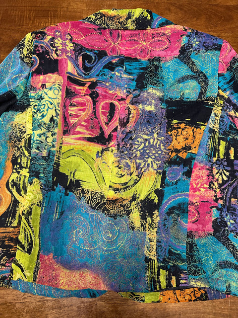 Vintage 80s/90s Colorful Abstract Printed Blazer (S)