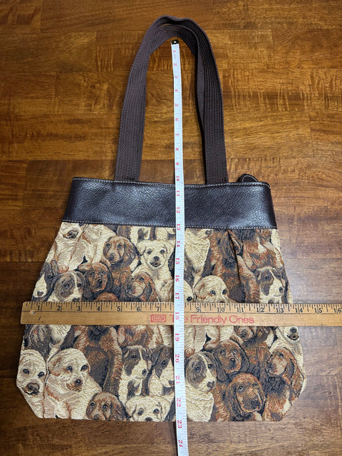 Vintage Tapestry Puppy Dog Shoulder Bag