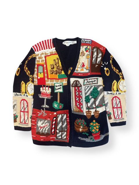 Vintage 90s Eagle's Eye 'Town Center' Knit Cardigan (M/L)