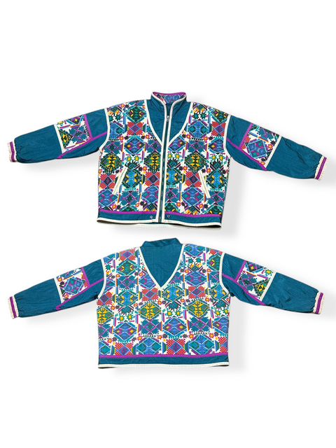 Vintage 90s East West Fleece Patterned Windbreaker Jacket (M/L+)