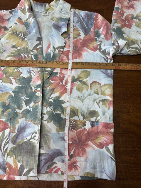 Vintage 80s Tropical Floral Blazer (~M)