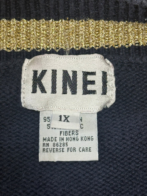 Vintage 90s Navy Int'l Travel Patch Cardigan (M/L)