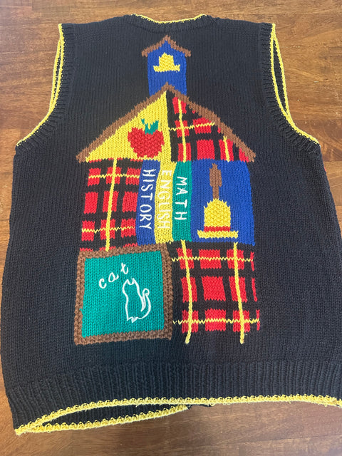 Vintage 90s School Teacher Knit Sweater Vest (M)