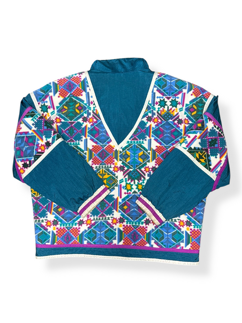Vintage 90s East West Fleece Patterned Windbreaker Jacket (M/L+)