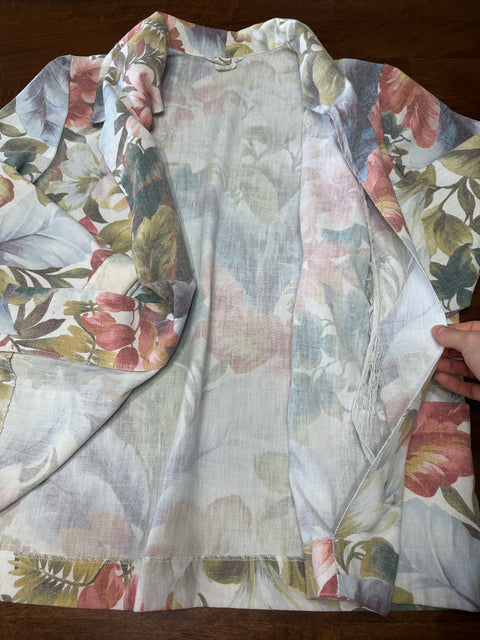Vintage 80s Tropical Floral Blazer (~M)