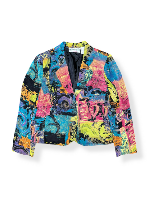 Vintage 80s/90s Colorful Abstract Printed Blazer (S)