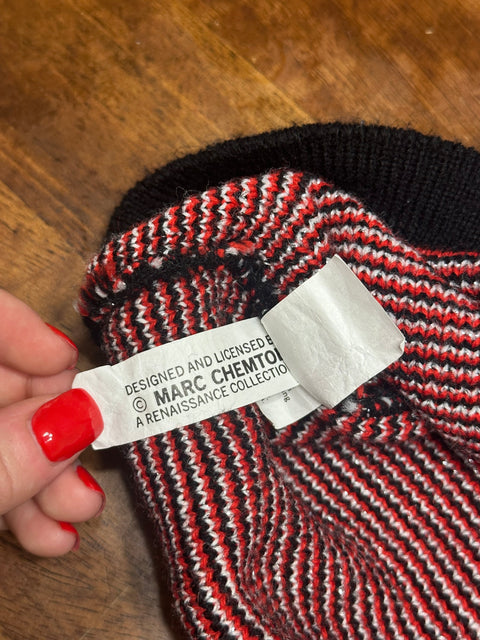 Vintage 80s Red Black Tiger Statement Sweater (L/XL)