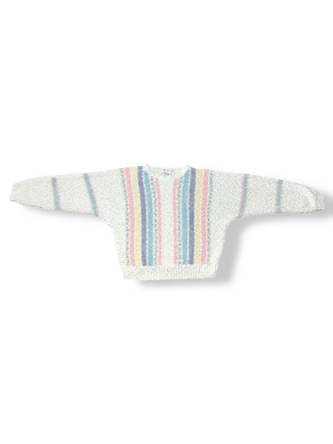 Vintage 80s Striped Pastel Textured Sweater (~M)