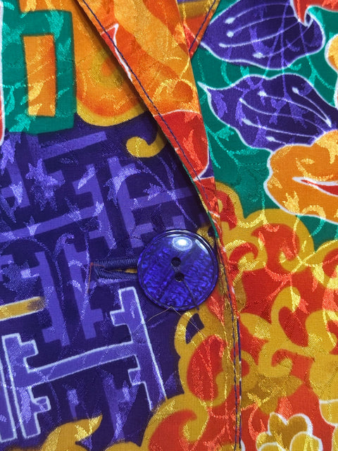 Vintage 80s Howard Wolf Orange Abstract Blazer (~M)