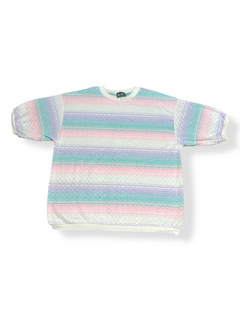 Vintage 80s Textured Pastel Cotton Candy Sweatshirt (XL/2X)