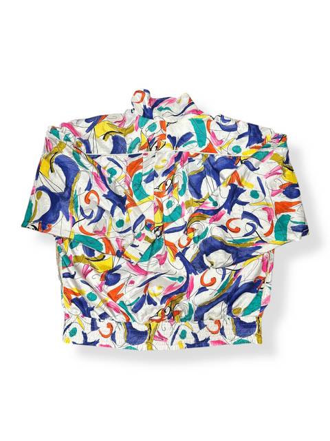 Vintage 80s/90s Lavon Retro Multicolor Scribble Pattern Windbreaker (~XL)