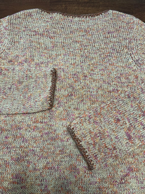 Y2K Whimsical Embroidered Flower Knit Sweater (S/M)