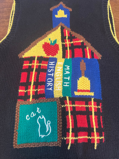 Vintage 90s School Teacher Knit Sweater Vest (M)