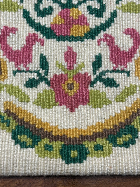 Vintage 60s/70s Green Woven Folk Art Tassel Trim Tote Bag