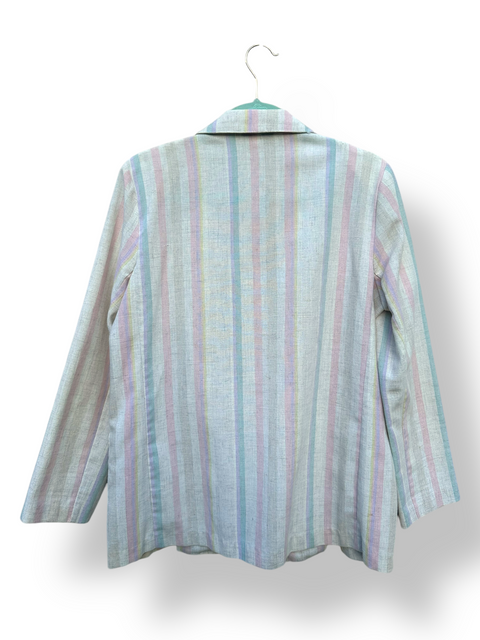 Vintage 80s Cream Pastel Striped Blazer (S/M)