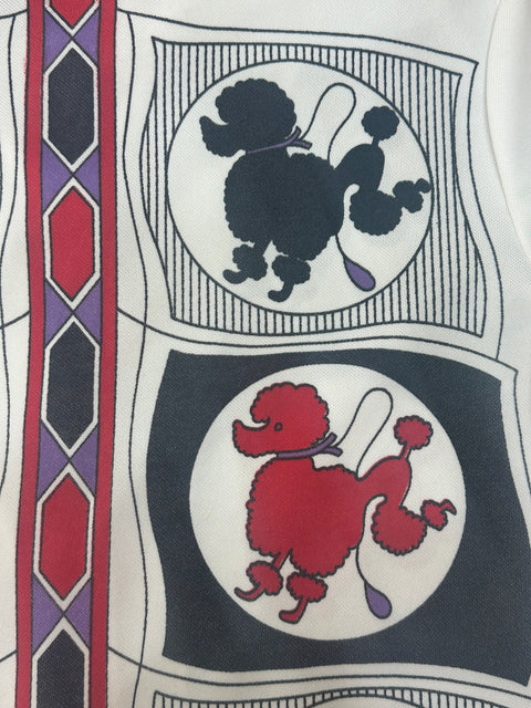 Vintage 70s Poodle Print Novelty Button-Up (~M)