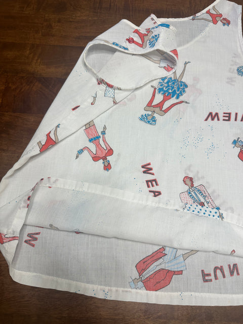 Vintage 80s Novelty 'Fashion' Graphic Print Tank (S)