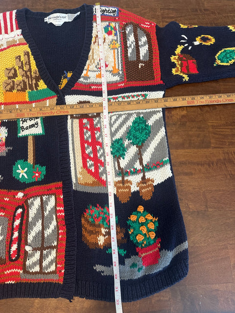 Vintage 90s Eagle's Eye 'Town Center' Knit Cardigan (M/L)