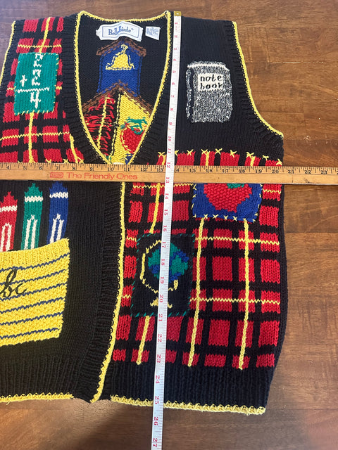 Vintage 90s School Teacher Knit Sweater Vest (M)