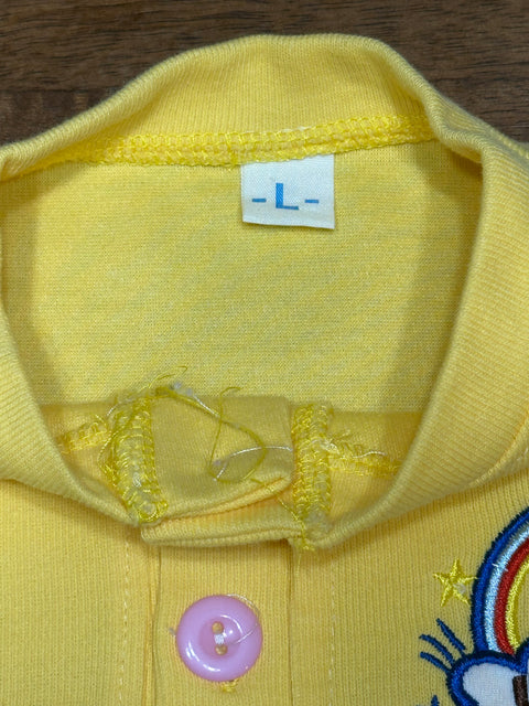 'Happy Mom Day' Yellow Rainbow Embroidered Sweater (Kids 'L'; ~5)