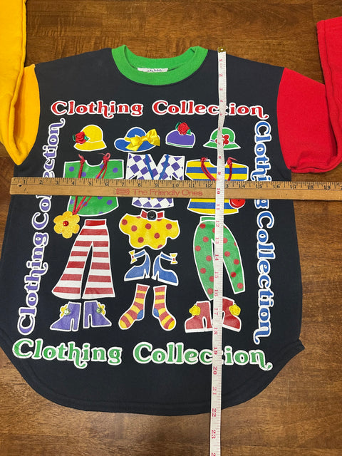 Vintage Embellished Rainbow 'Clothing Collection' Shirt (Kids 7/8)