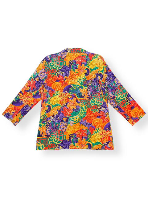 Vintage 80s Howard Wolf Orange Abstract Blazer (~M)
