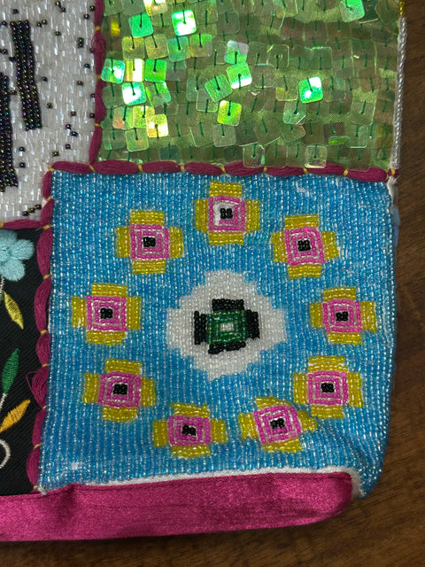 Y2K Multicolor Pink Beaded Statement Purse