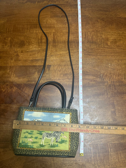 Beaded Safari Zebras Flamingos & Giraffes Purse
