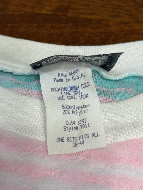Vintage 80s Textured Pastel Cotton Candy Sweatshirt (XL/2X)